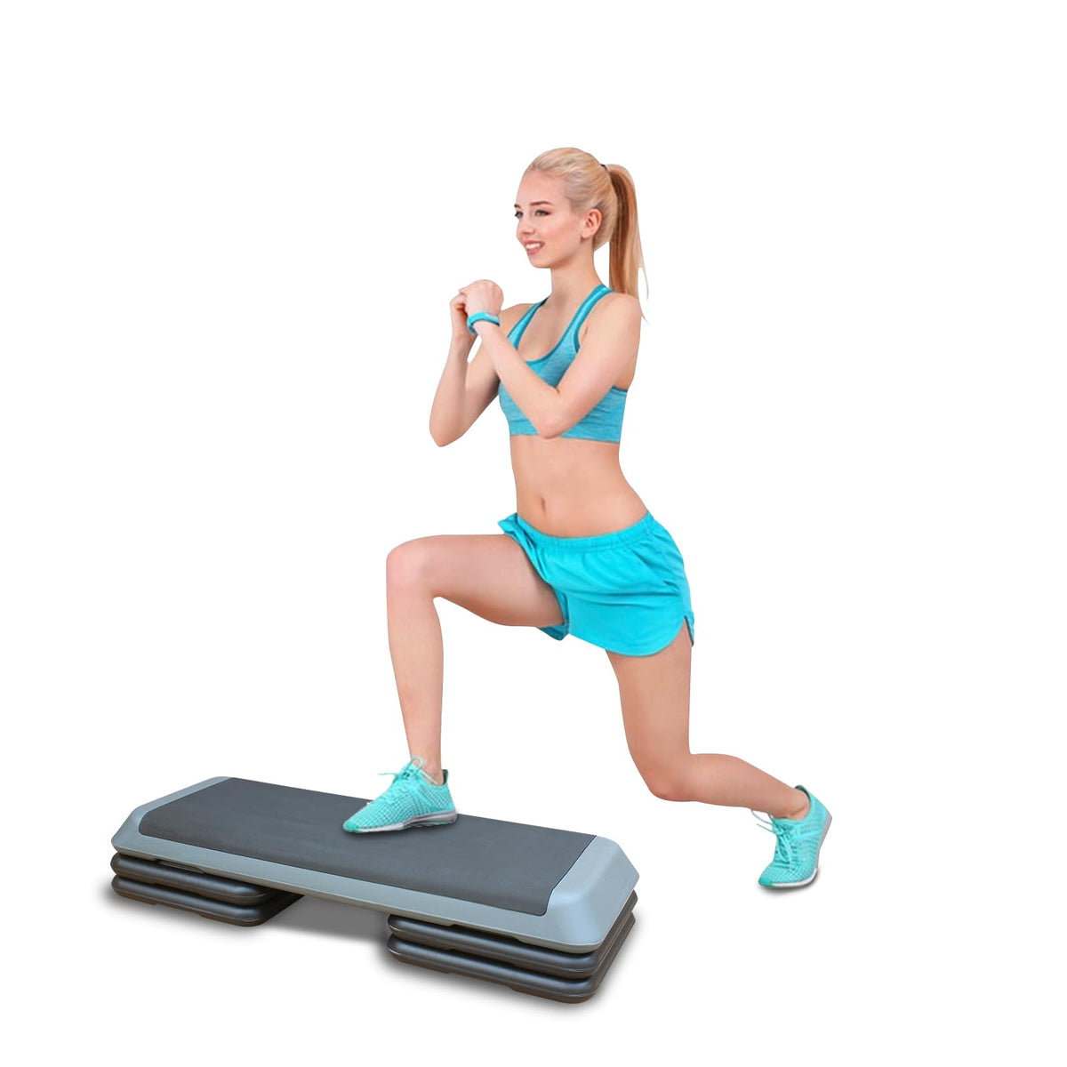 Adjustable Height Aerobic Step Platform with 4 Risers X7038