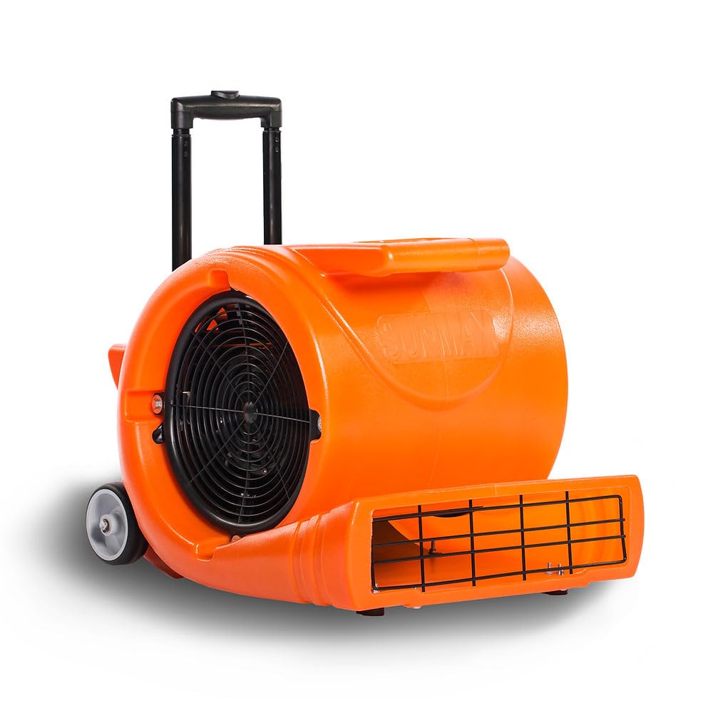 3-Speed 1.3HP 5000 CFM Air Mover Floor Dryer with Telescopic Handle S391