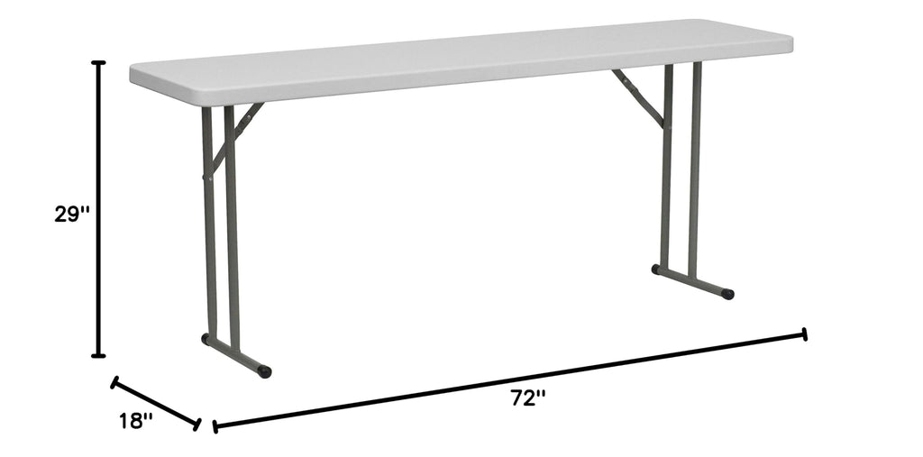 6-Foot Granite White Plastic Folding Training Table Z8501