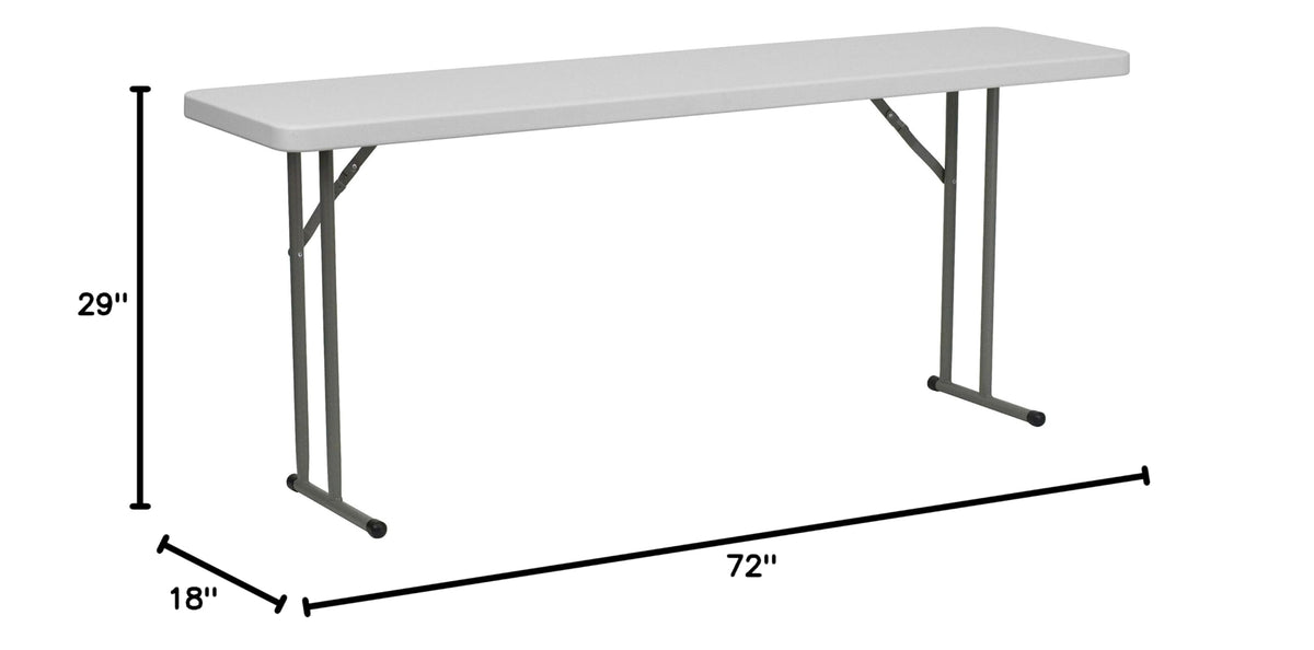 6-Foot Granite White Plastic Folding Training Table Z8501