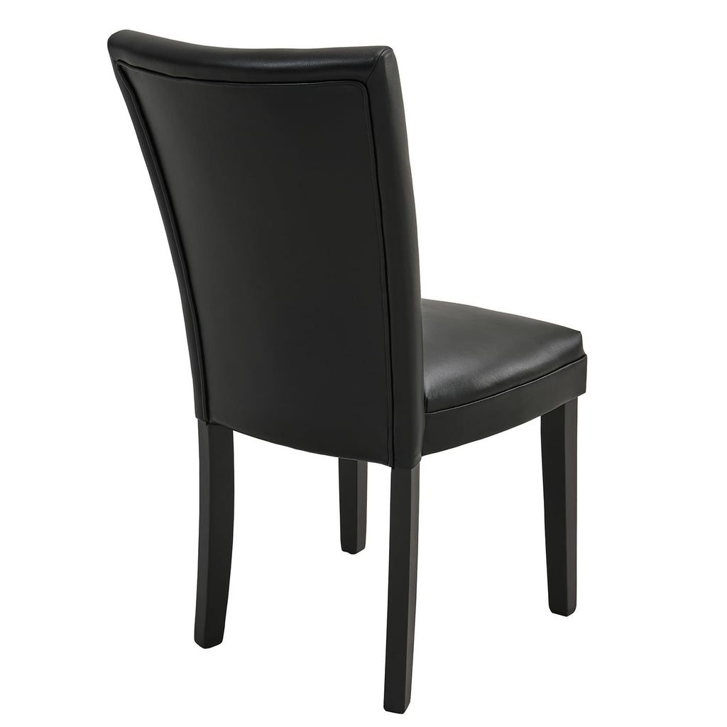 Set of 8 Black Faux Leather Upholstered Dining Chairs U399115