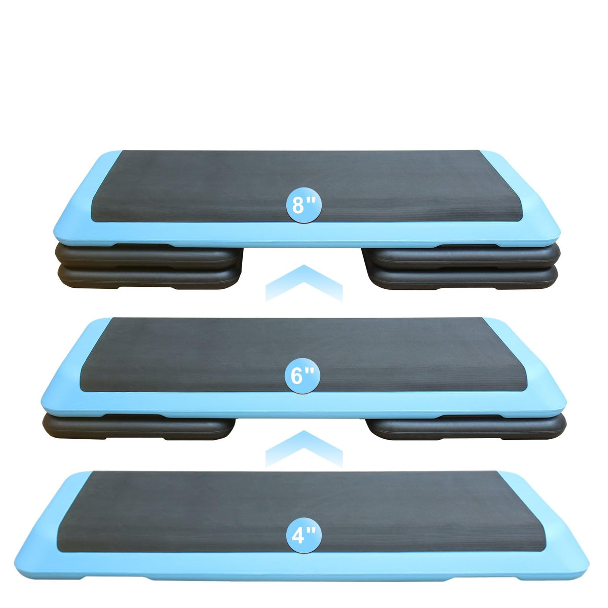 Adjustable Height Aerobic Step Platform with 4 Risers X7038