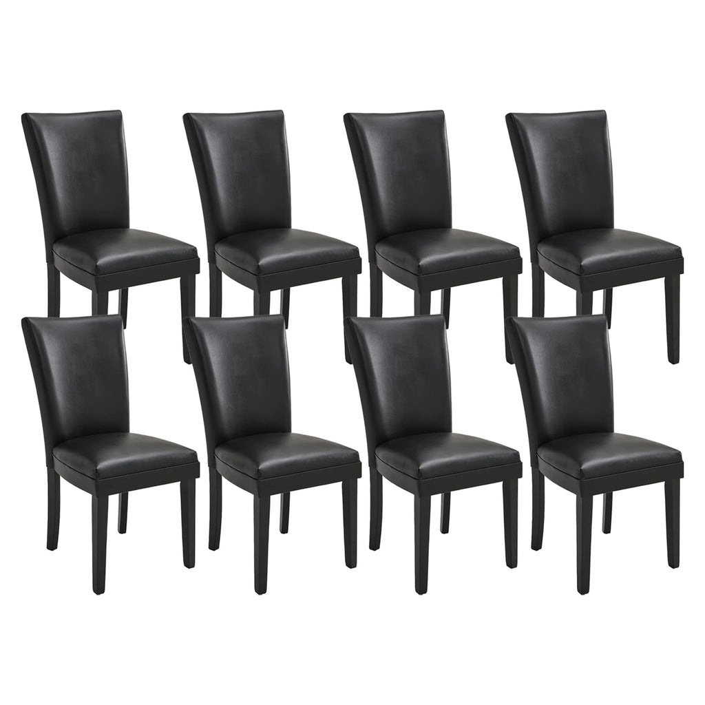 Set of 8 Black Faux Leather Upholstered Dining Chairs U399115