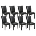 Set of 8 Black Faux Leather Upholstered Dining Chairs U399115