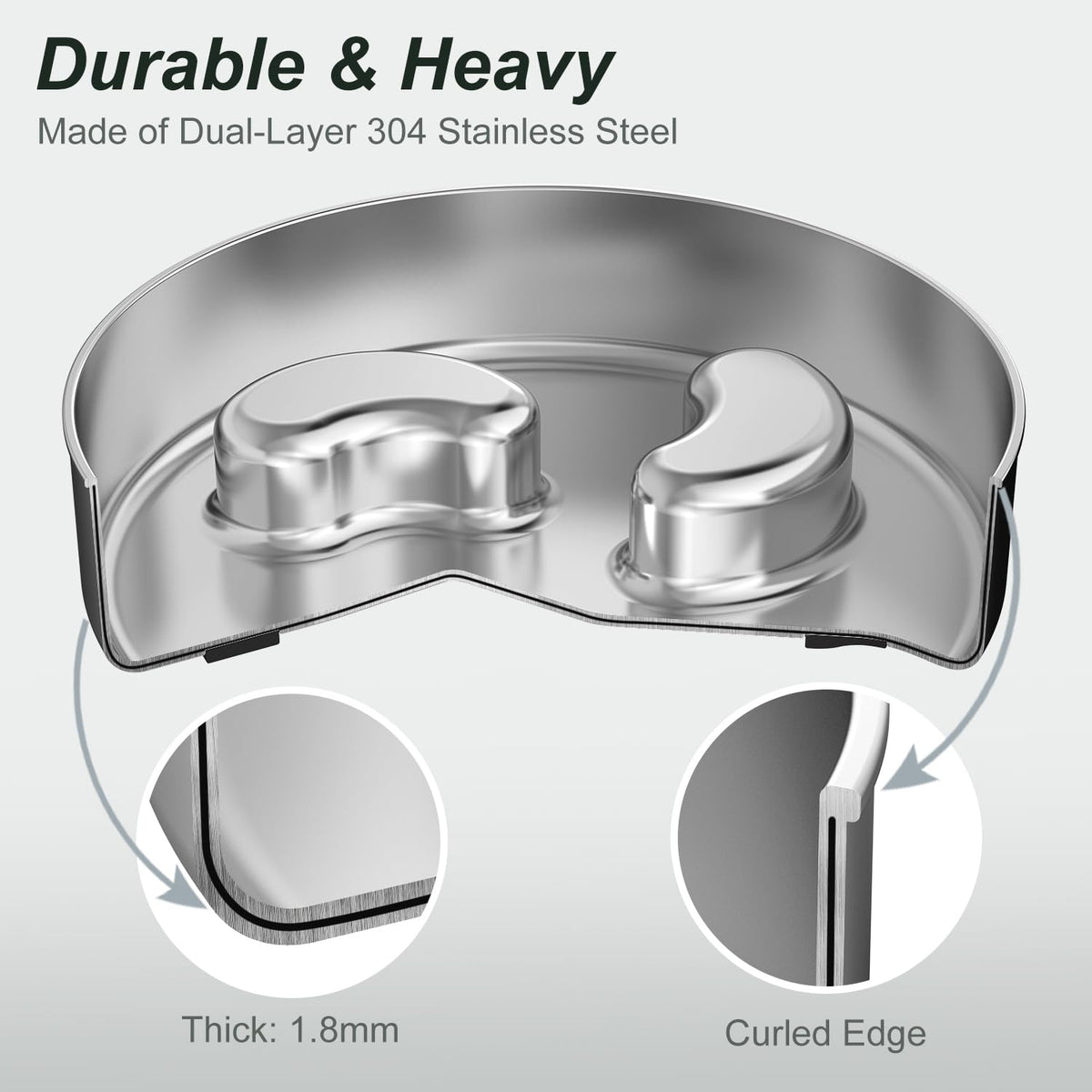 Slow Feeder Dog Bowl 1.5-Cup Stainless Steel L429