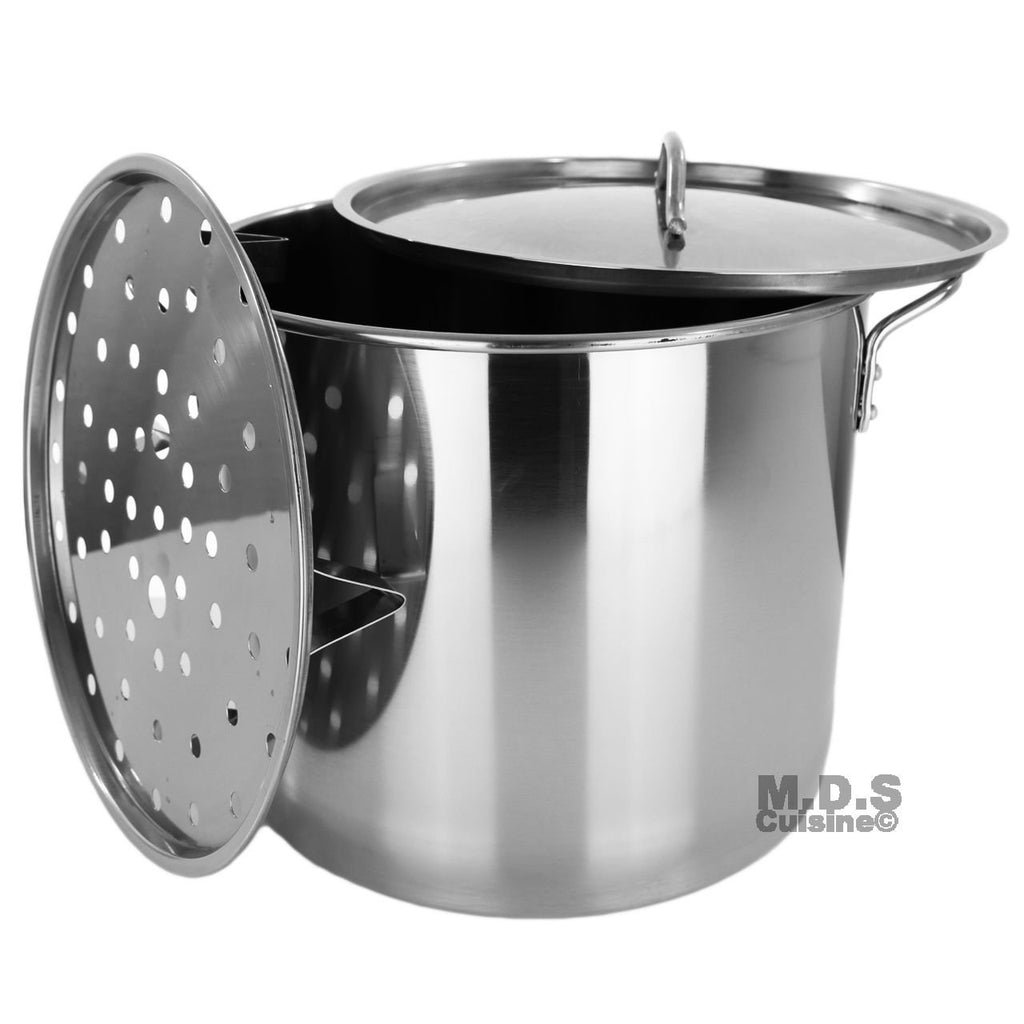 40QT Stainless Steel Stock Pot with Lid P6939