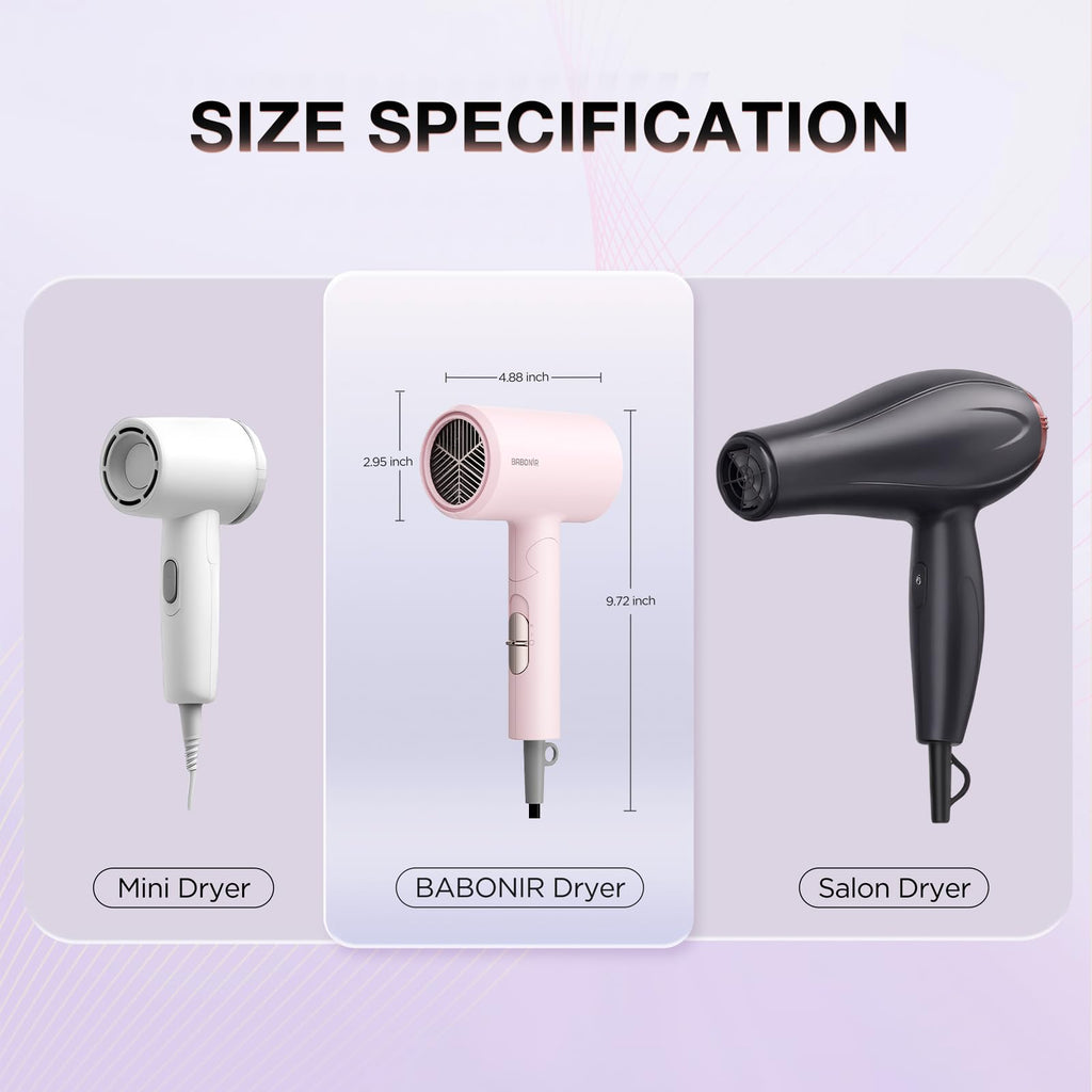 1875W Ionic Foldable Hair Dryer with Diffuser Z810