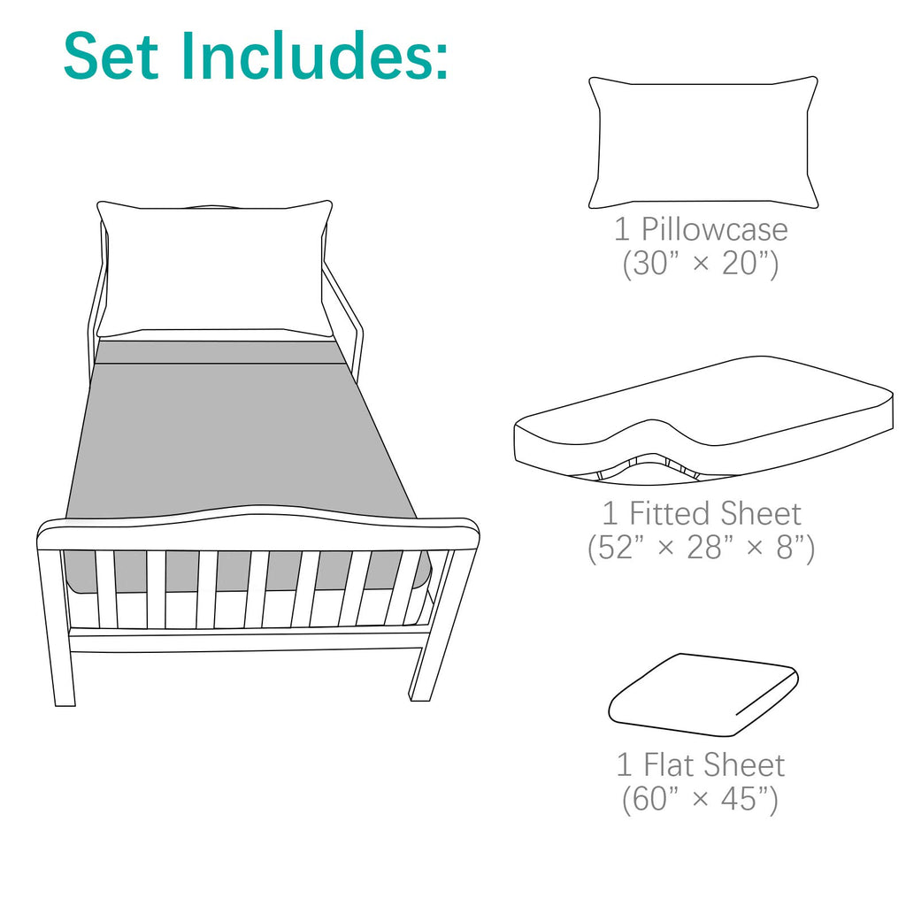 3-Piece Microfiber Toddler Sheet Set I48280