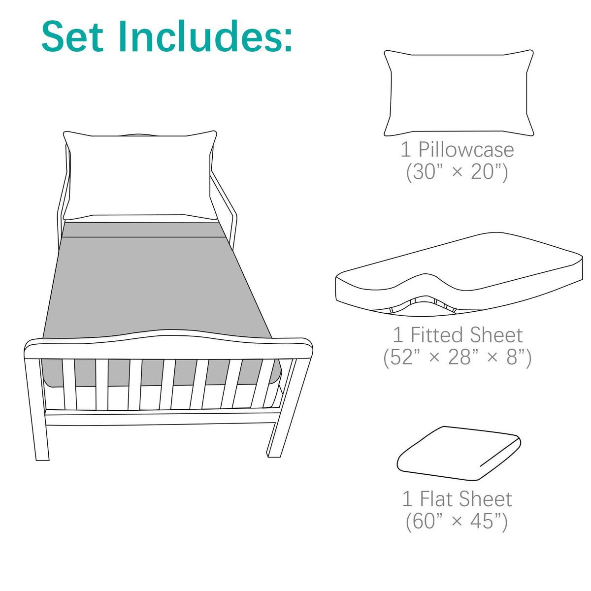 3-Piece Microfiber Toddler Sheet Set I48280