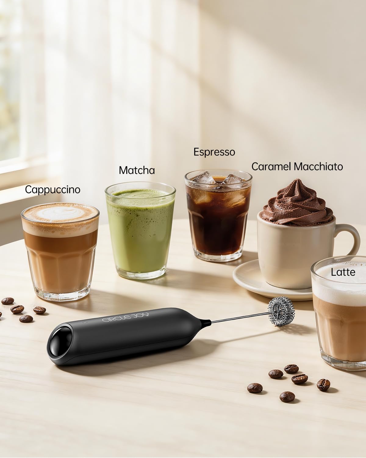 Rechargeable Handheld Milk Frother with Stand H5330