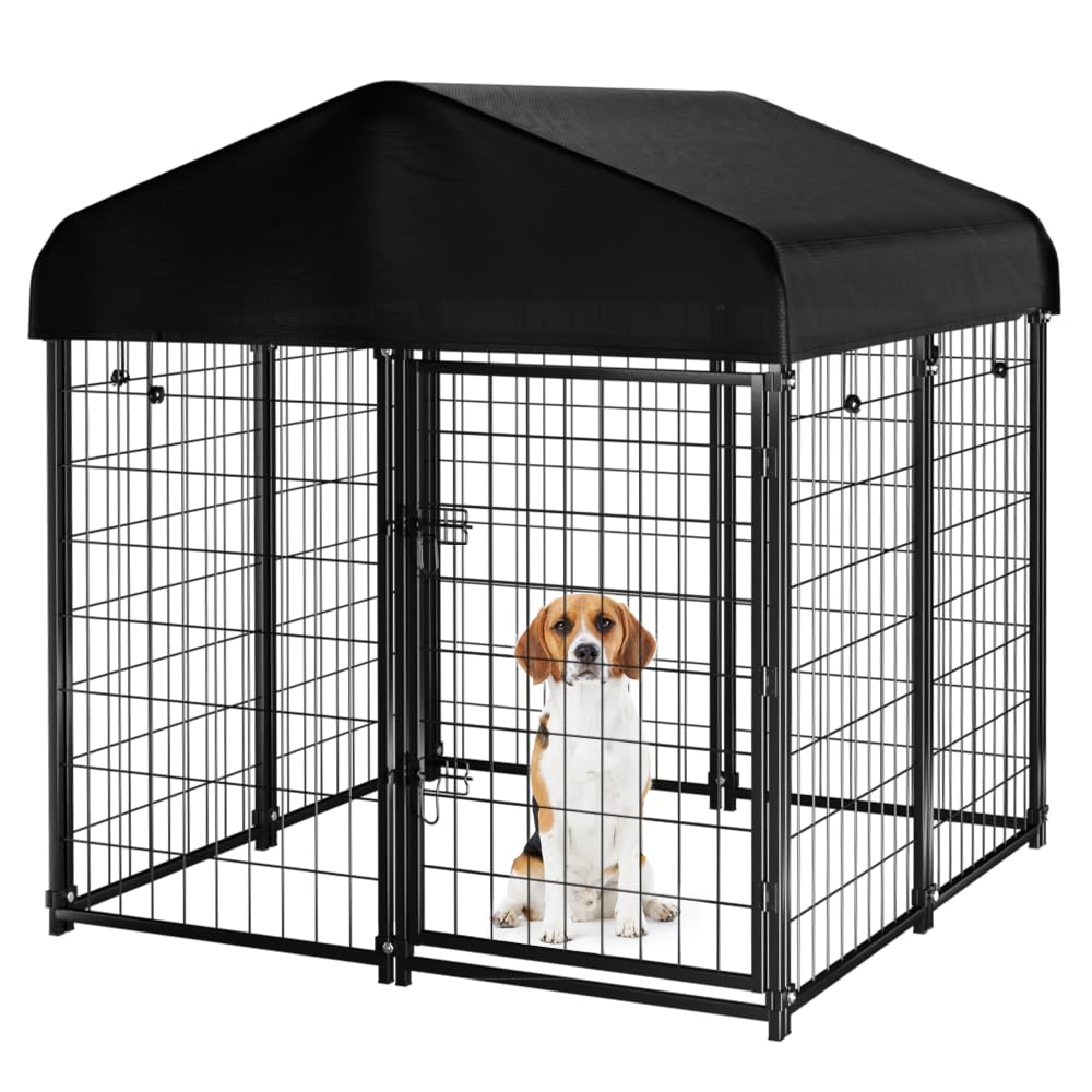 Welded Wire Dog Kennel with Roof F51488