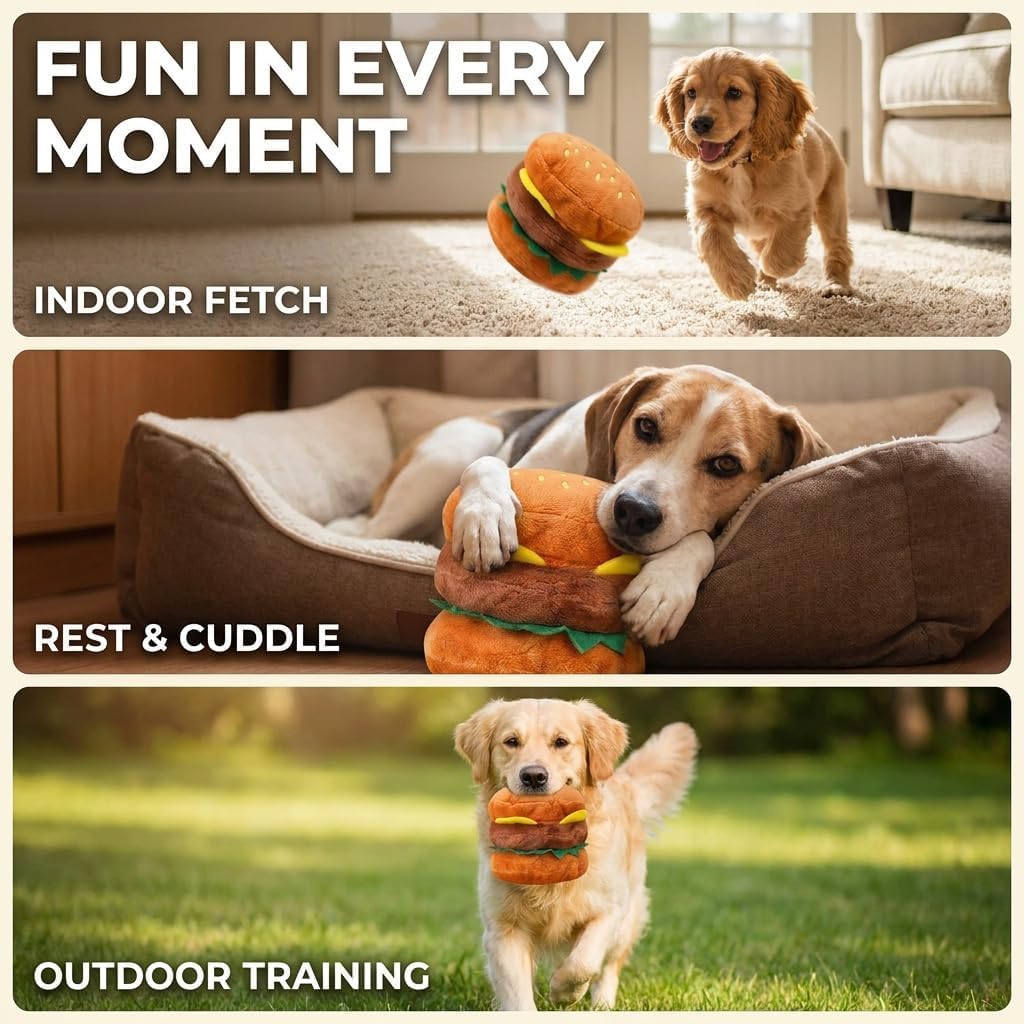 Hamburger Shape Dog Squeaky Toy G302