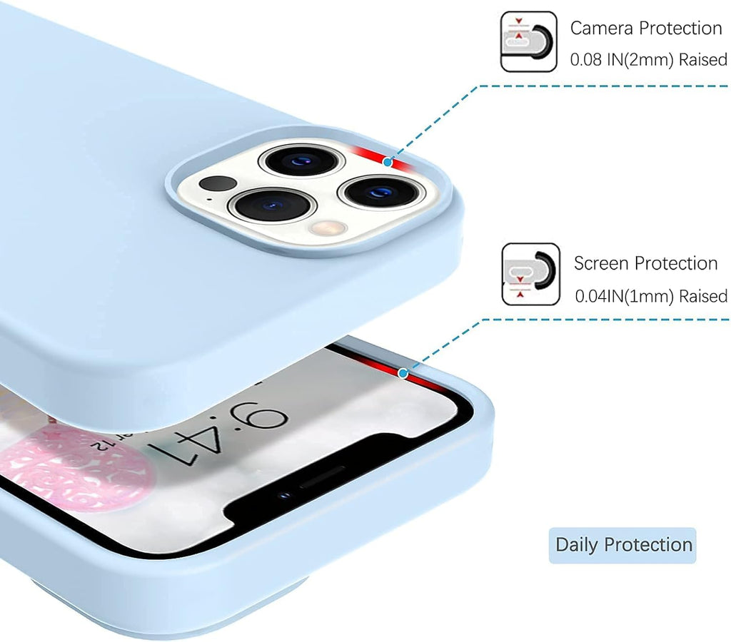 Light Blue Silicone iPhone 13 Pro Max Case Y973
