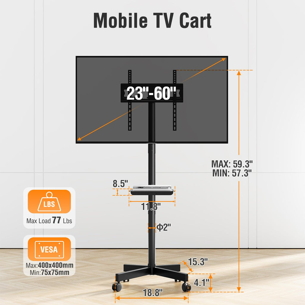 Mobile TV Stand for 23-60" TVs Y6122