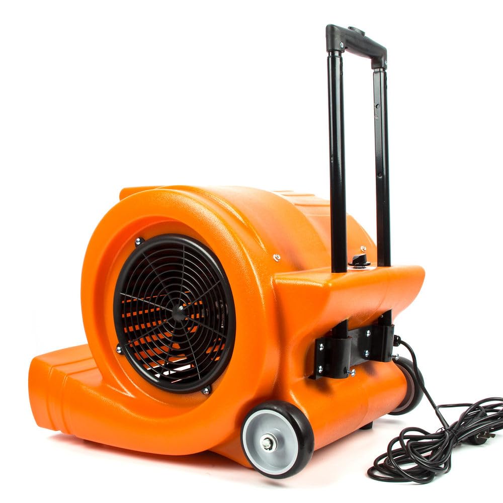 3-Speed 1.3HP 5000 CFM Air Mover Floor Dryer with Telescopic Handle S391