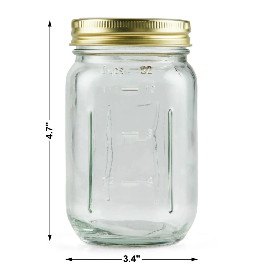 16 oz Regular Mouth Mason Jars 12pk V591