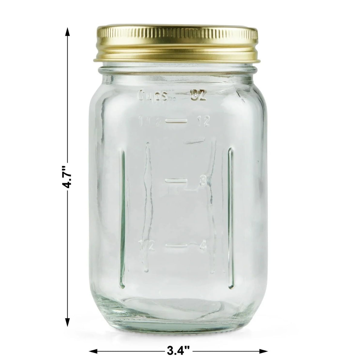 16 oz Regular Mouth Mason Jars 12pk V591
