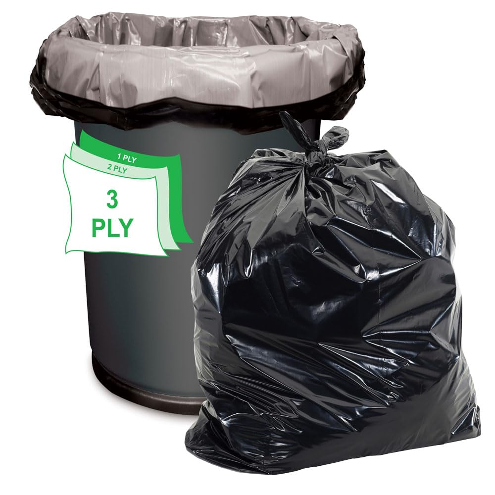 40-45 Gallon Black Heavy Duty Trash Bags Pack of 100 P652968