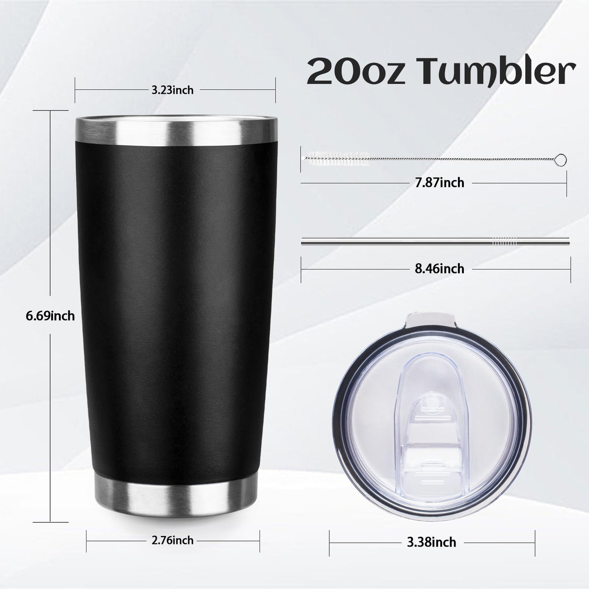 20oz Insulated Tumbler with Lid Straw X3407