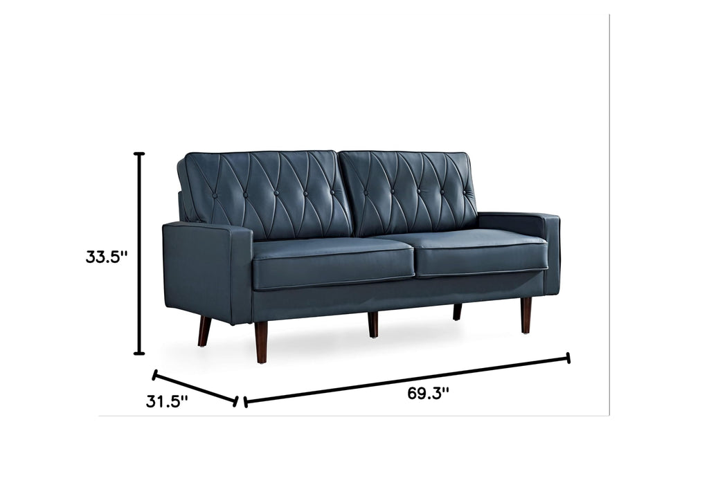 Blue Faux Leather Sofa M894547