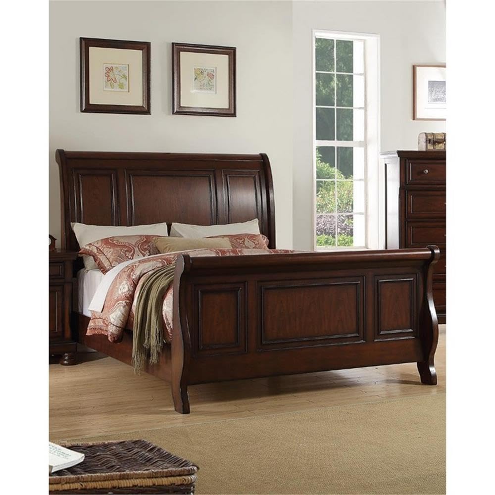 California King Pine Wood Sleigh Bed B54650