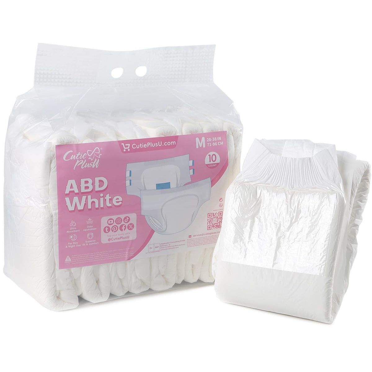 Diaper 10 Pieces Protective Underwear White 28"-38" I366370