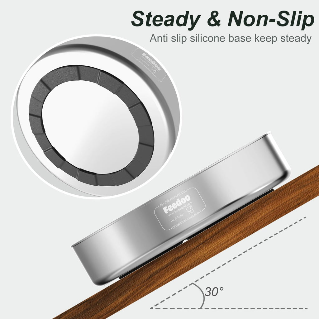 Slow Feeder Dog Bowl 1.5-Cup Stainless Steel L429