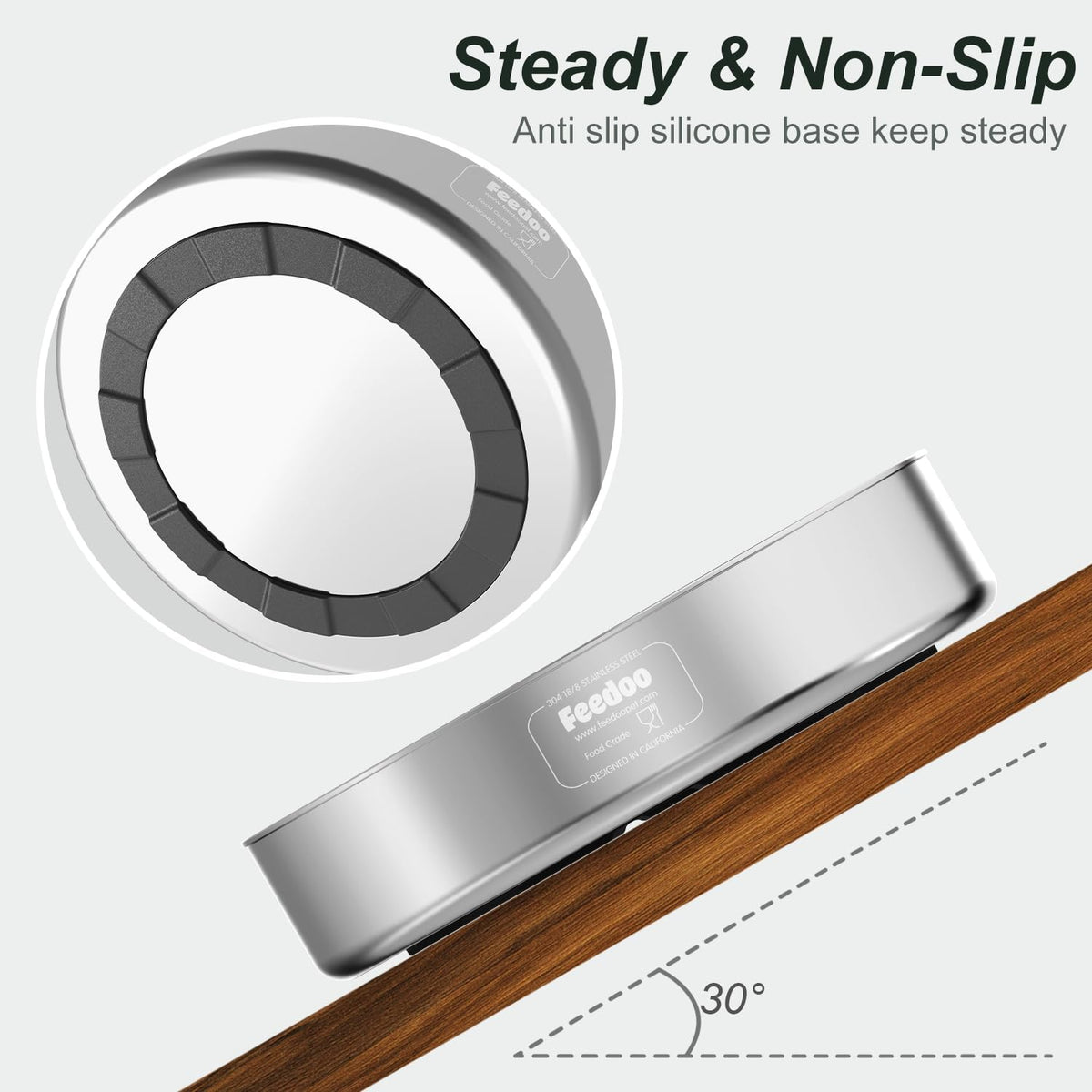 Slow Feeder Dog Bowl 1.5-Cup Stainless Steel L429