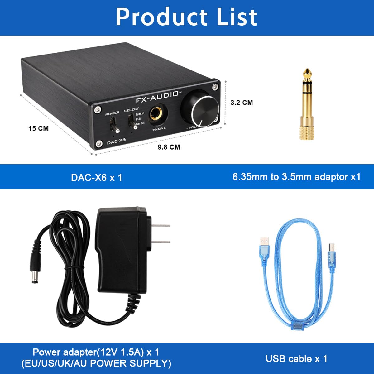 Black 24Bit/96KHz Digital Audio Decoder Headphone Amplifier P37740