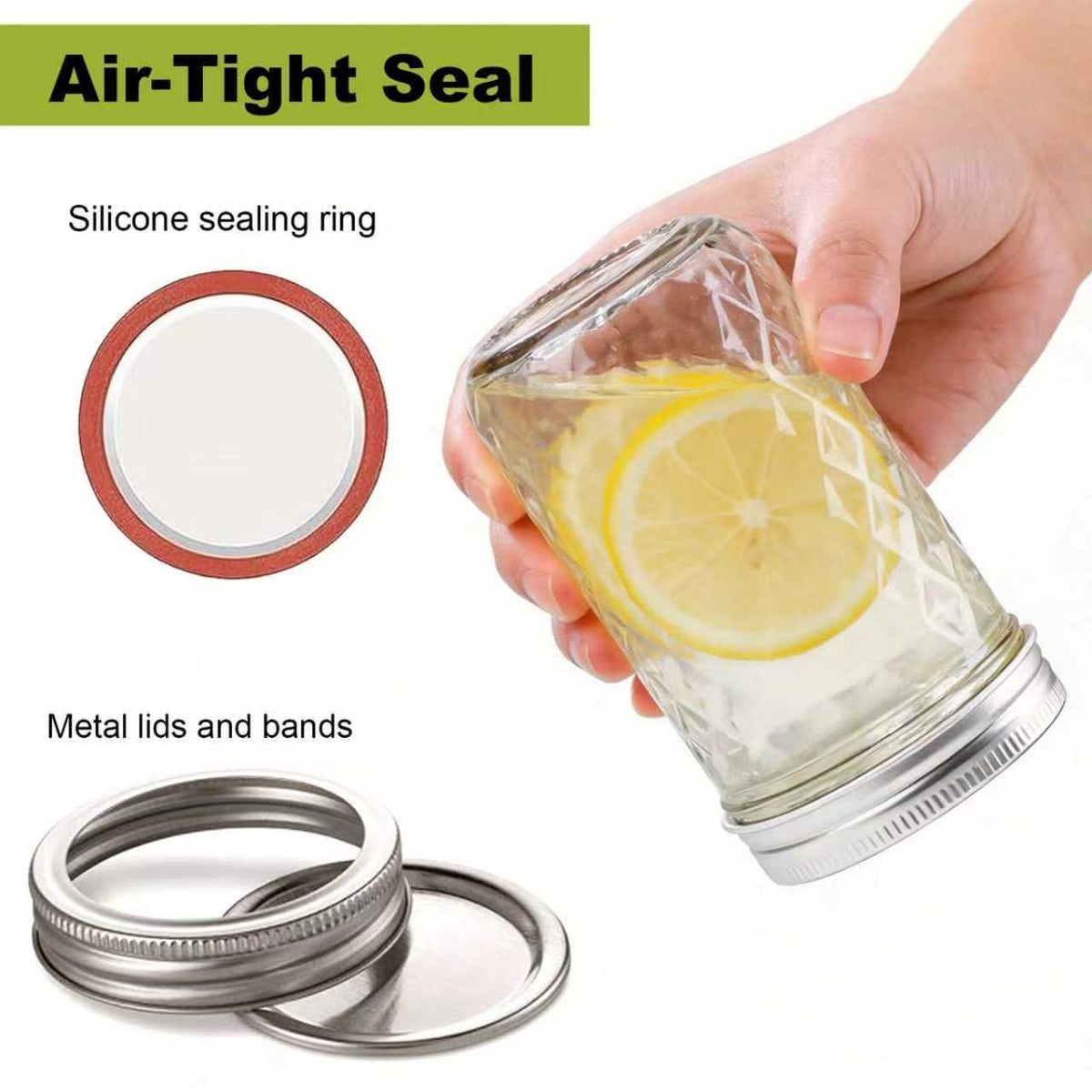 12 Pack Glass Mason Jars with Lids 16 oz & 8 oz Q85562