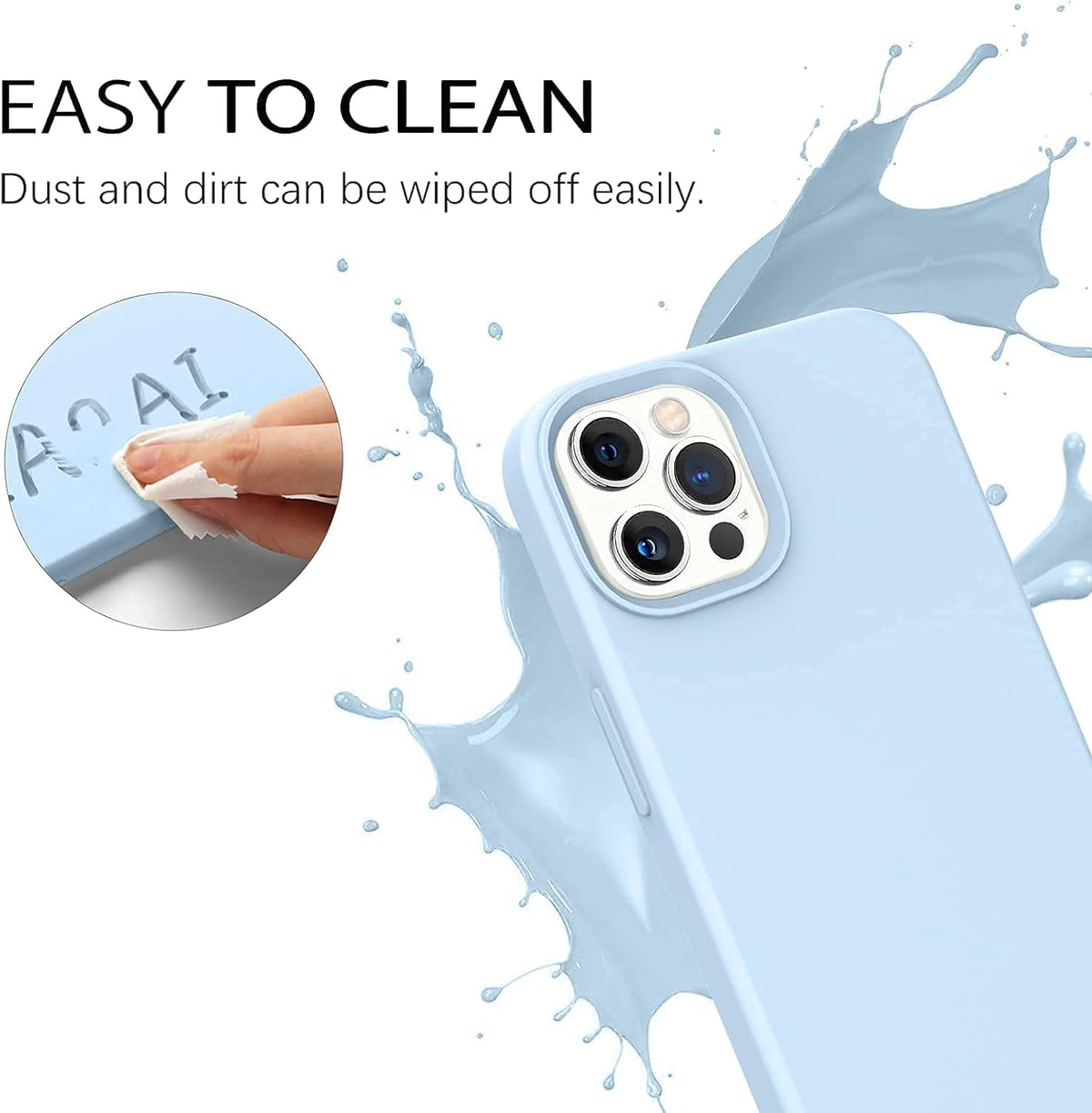 Light Blue Silicone iPhone 13 Pro Max Case Y973