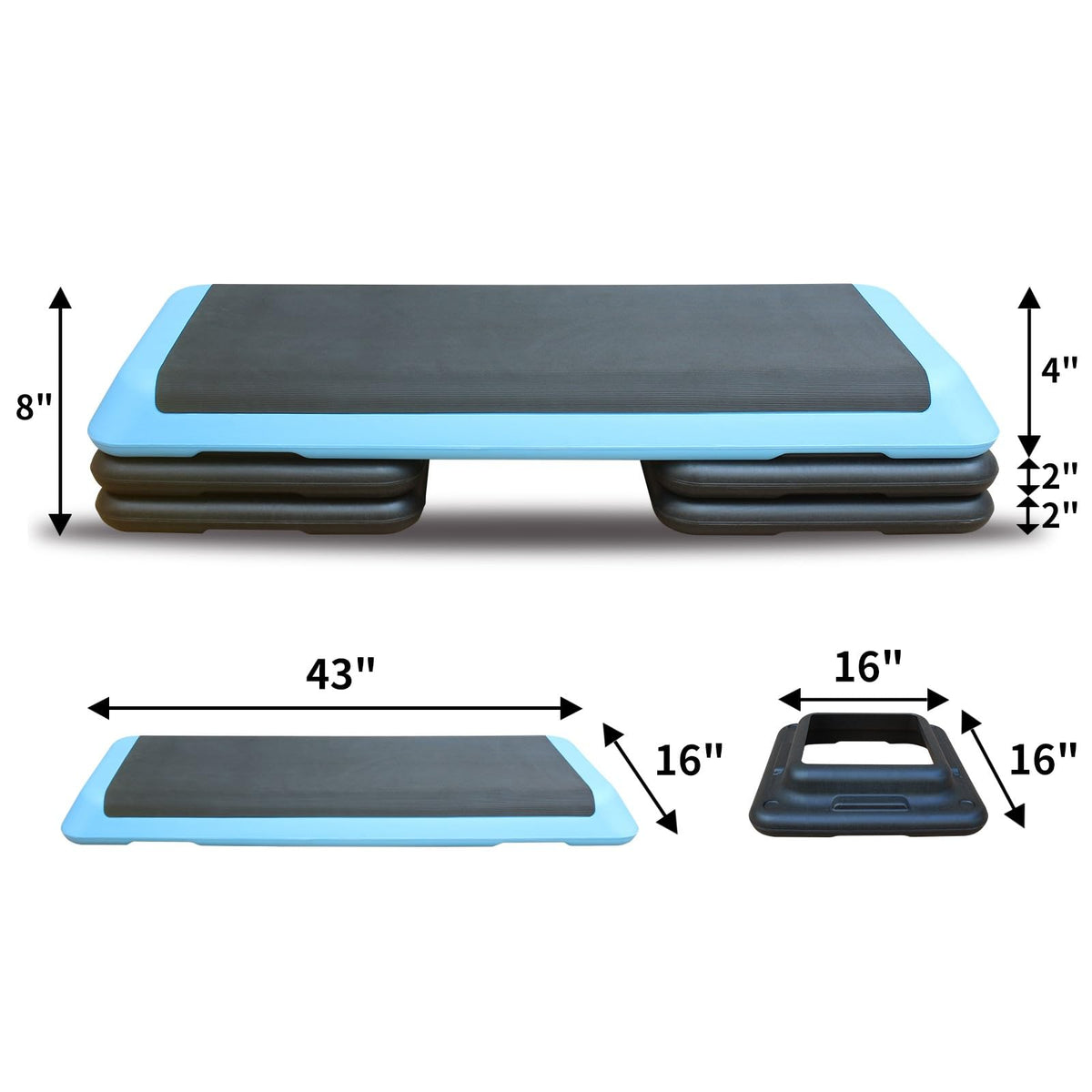 Adjustable Height Aerobic Step Platform with 4 Risers X7038