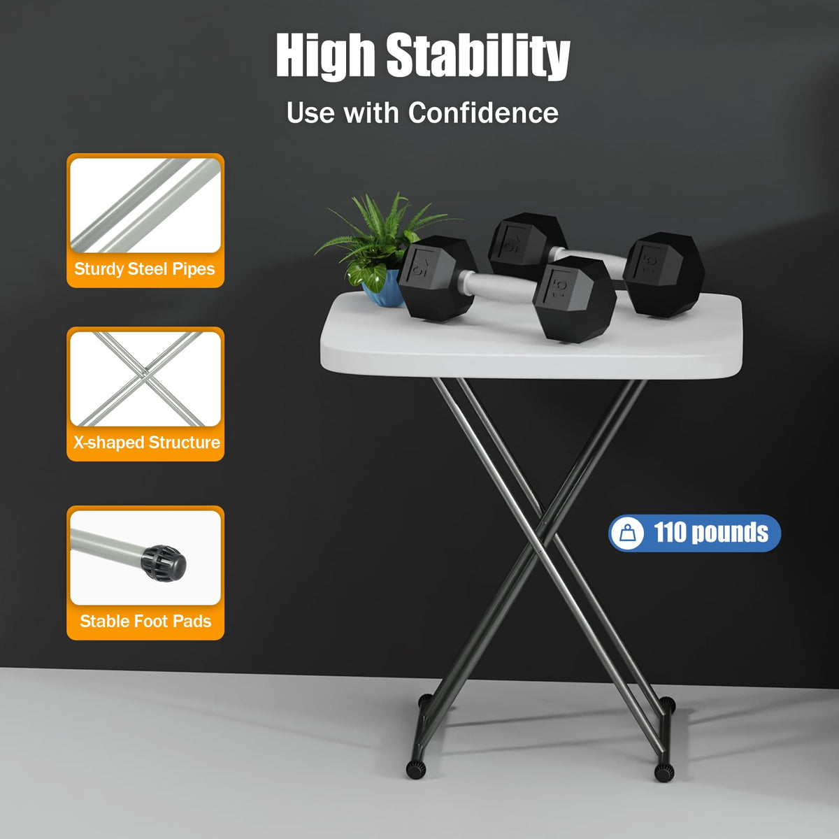 30 Inch Adjustable Folding Table I9179
