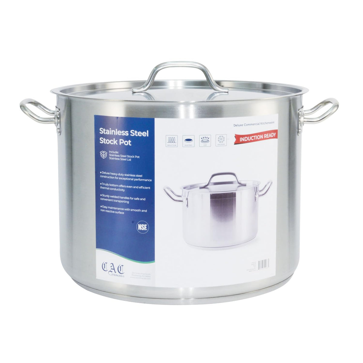 Stainless Steel Stock Pot with Lid 40QT F605938