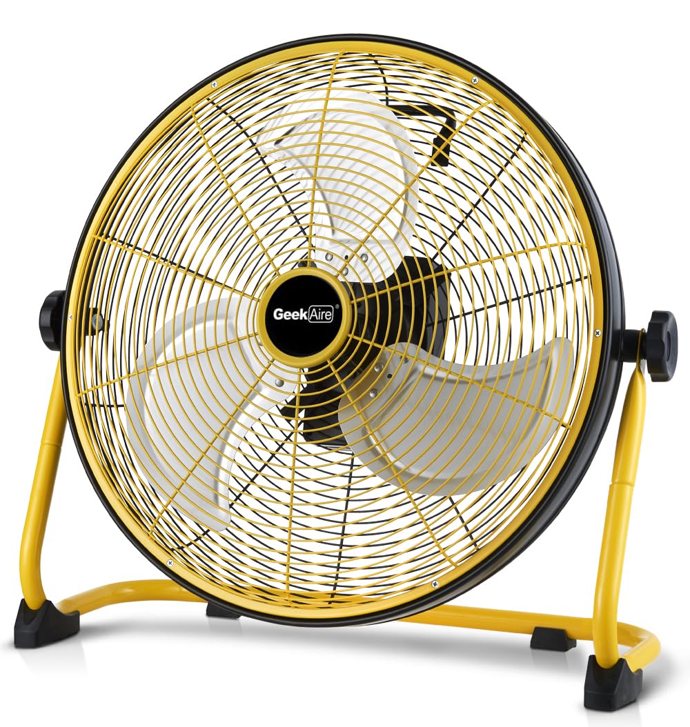 16" Portable Battery Operated Metal Floor Fan D46477