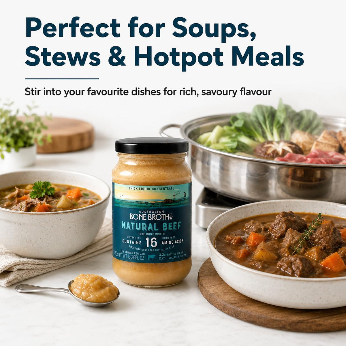 Natural Beef Bone Broth Concentrate 13.26 Floz W6791