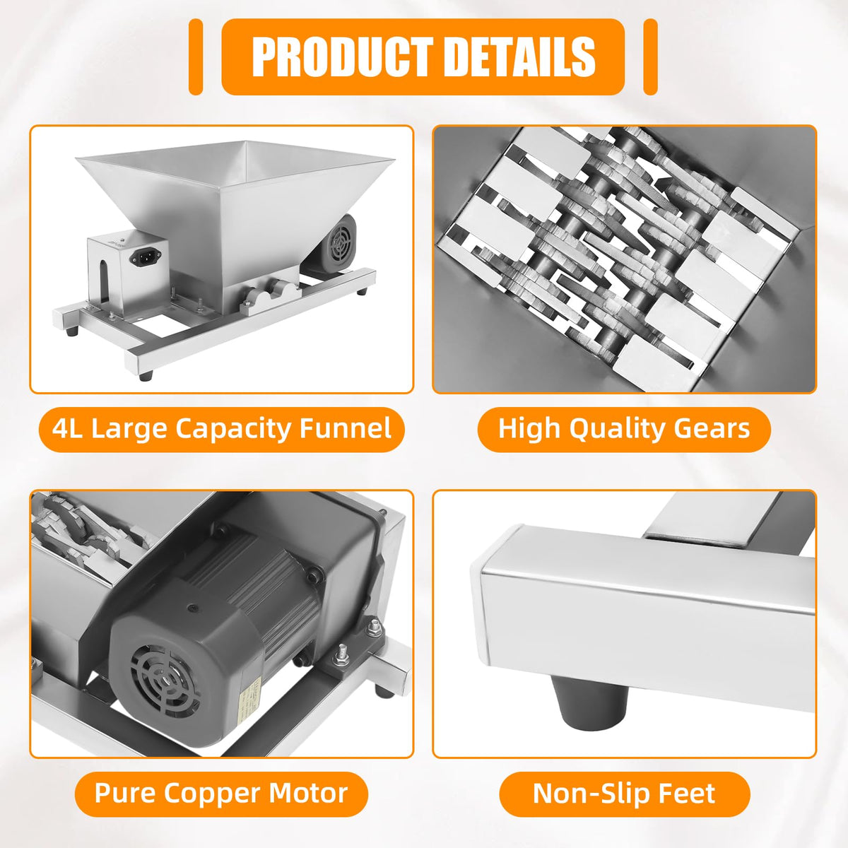 4L Stainless Steel Electric Fruit Crusher C148