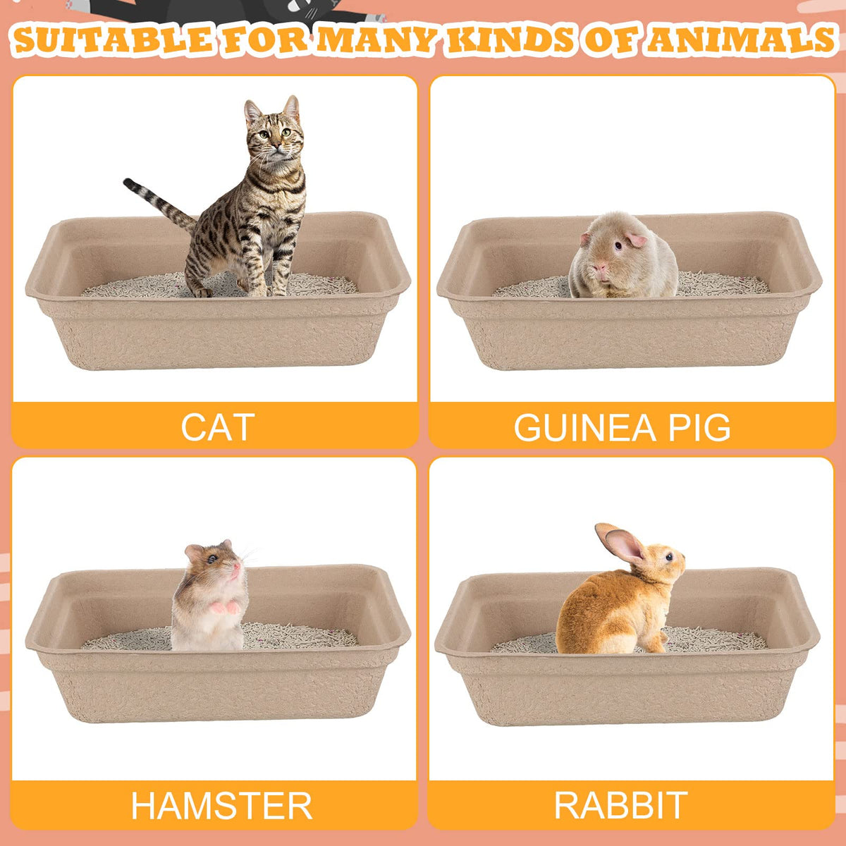 30 Pack Disposable Cat Litter Tray H8464