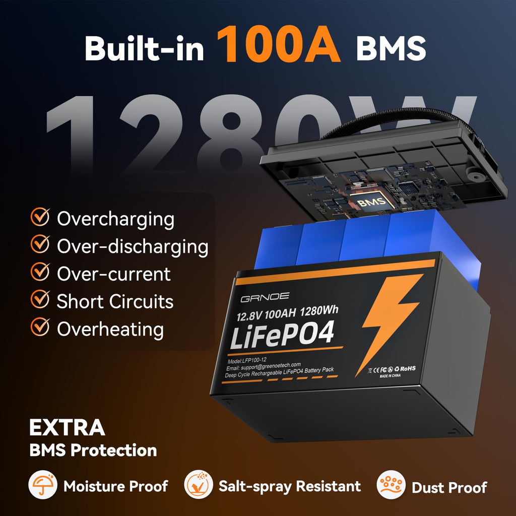 12V 100Ah LiFePO4 Battery with 100A BMS K903175