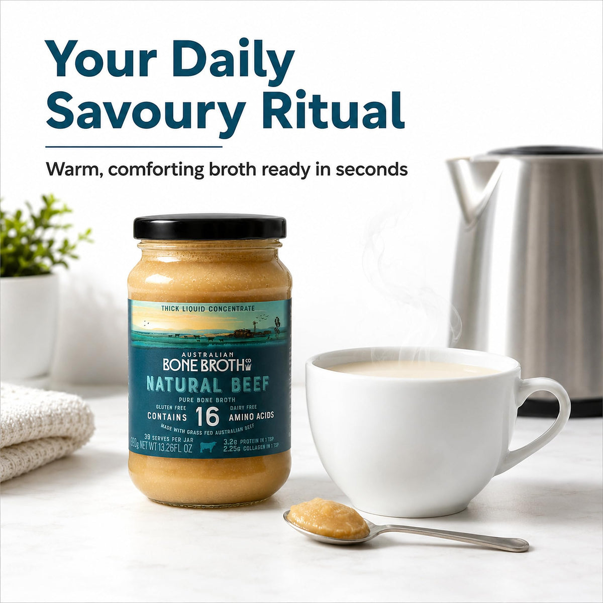 Natural Beef Bone Broth Concentrate 13.26 Floz W6791