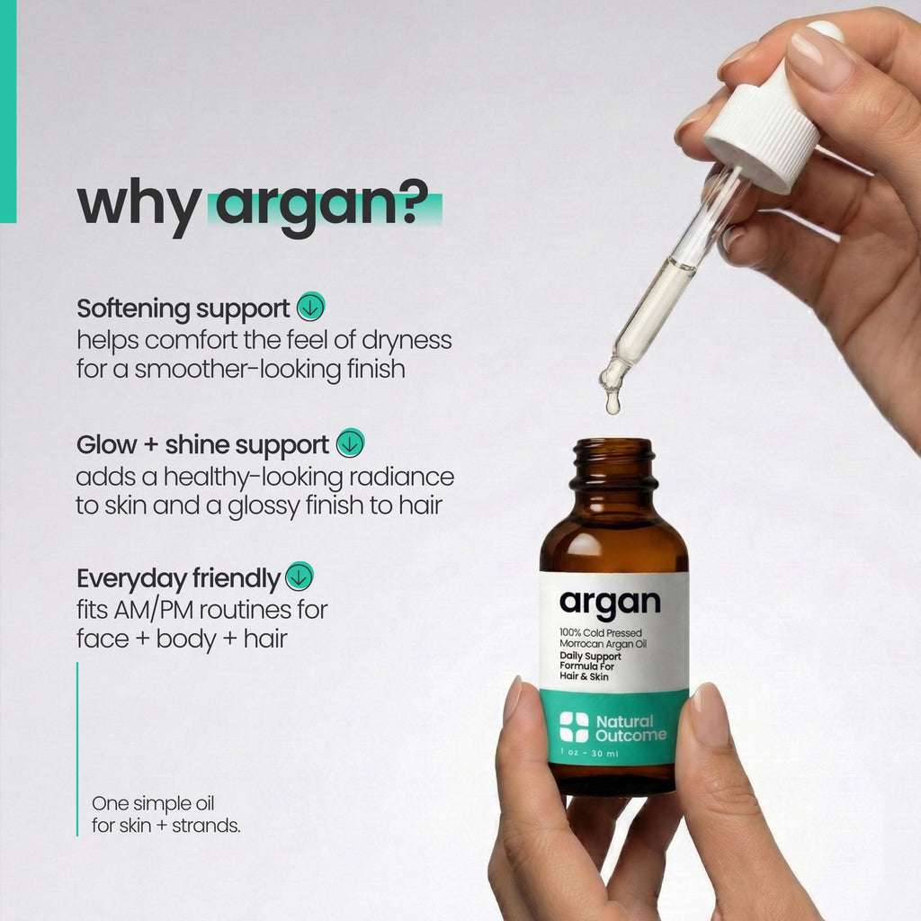 Argan Oil 100% Pure Moroccan Cold-Pressed Face, Body and Hair Oil 1 oz D73677