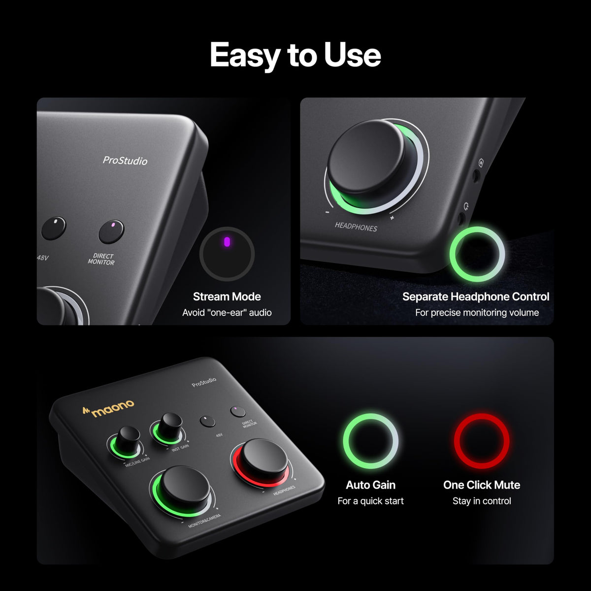 USB Audio Interface with 70dB Gain M6338