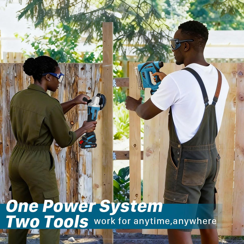 2-in-1 Cordless Nail Gun with Angle Grinder O324