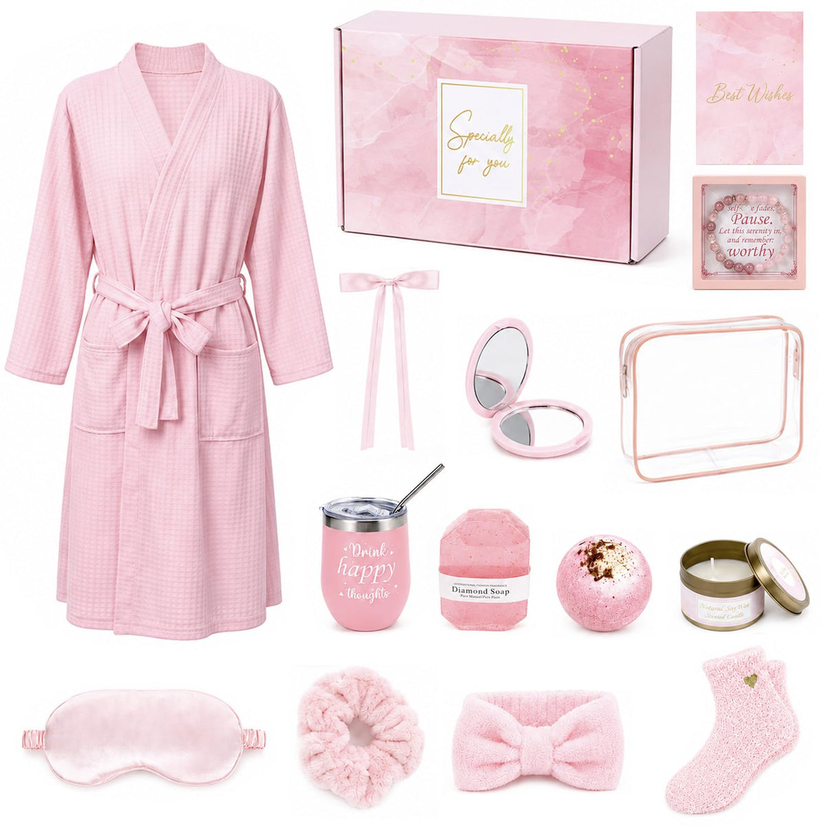 14 Pcs Pink Spa Robe Set P253641