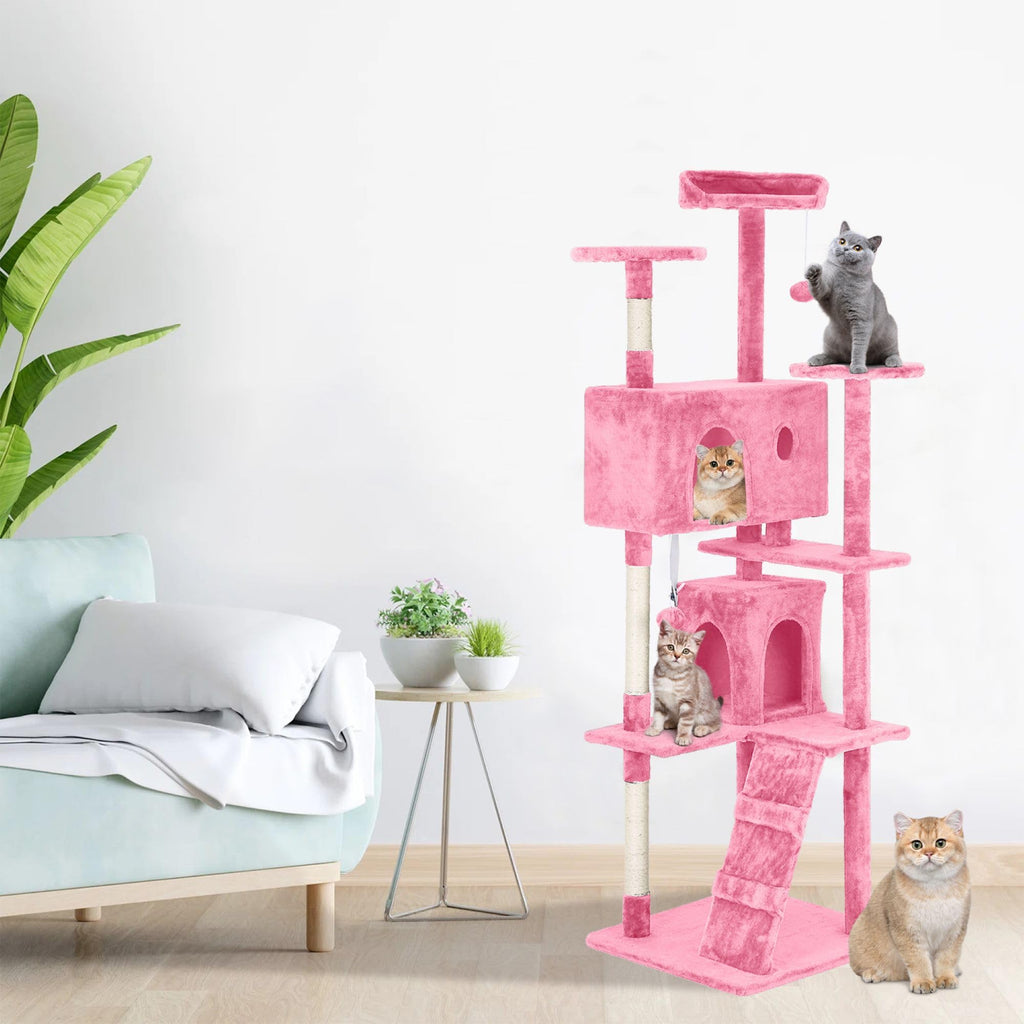 70 inch Multi-Level Cat Tree Tower with Scratching Posts I9543