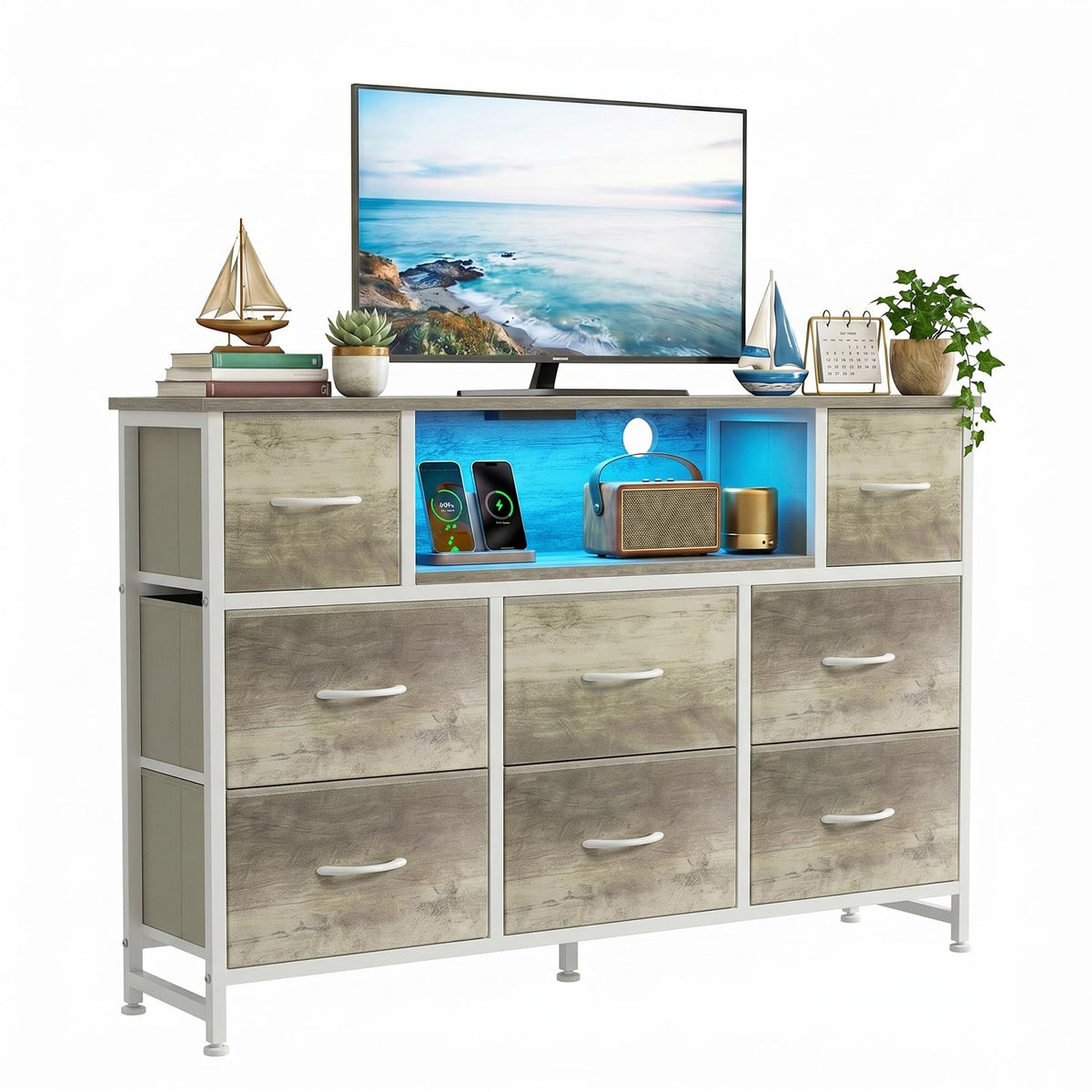 8 Drawer TV Stand with Charging Station U113769