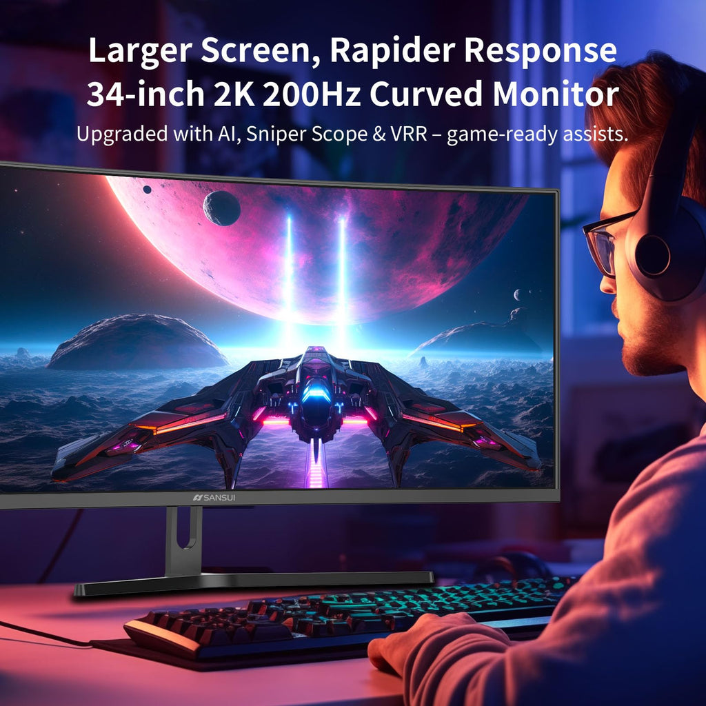 34-Inch Curved Ultrawide Gaming Monitor I856434