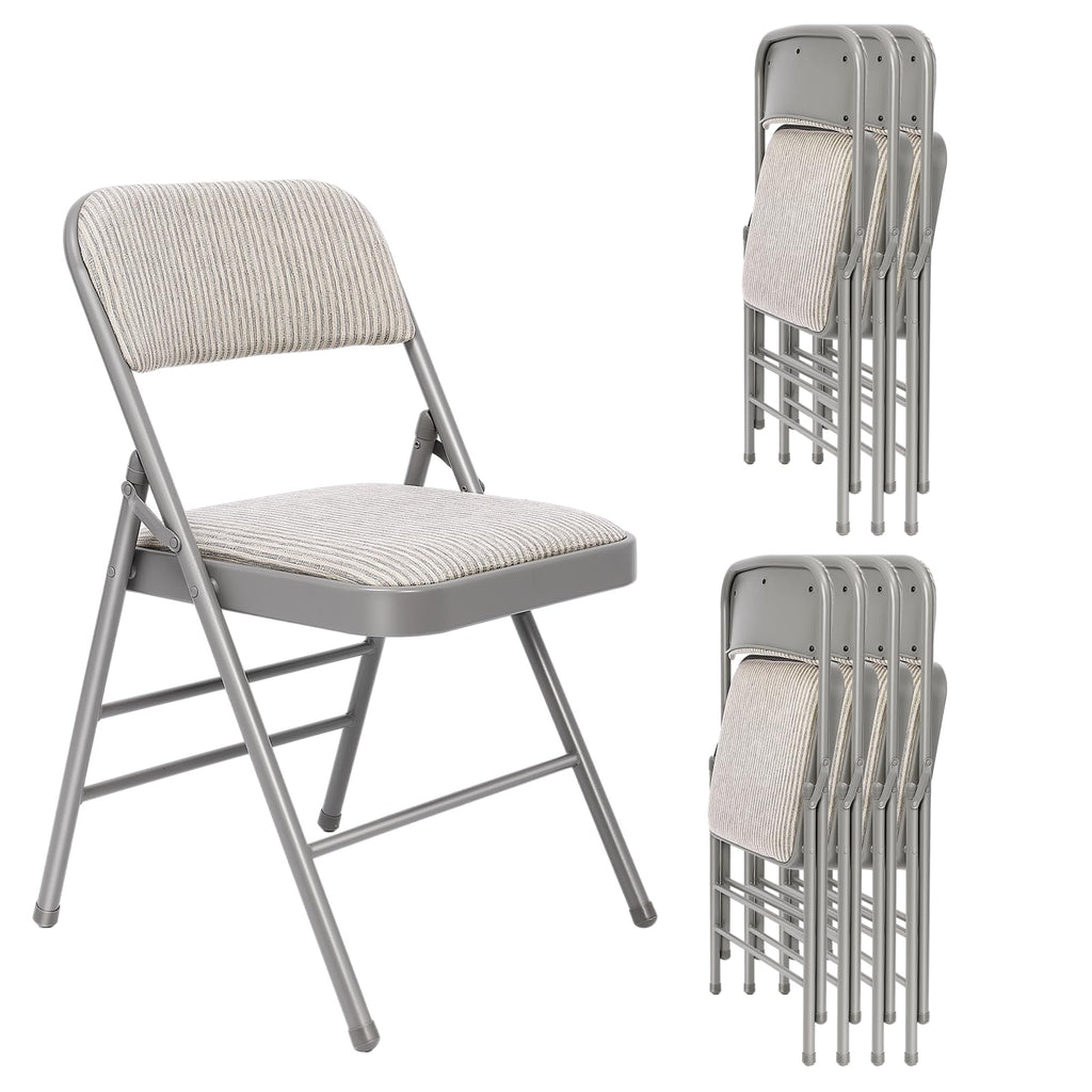 8 Pack Padded Folding Chairs with Fabric Cushion and Back S5623