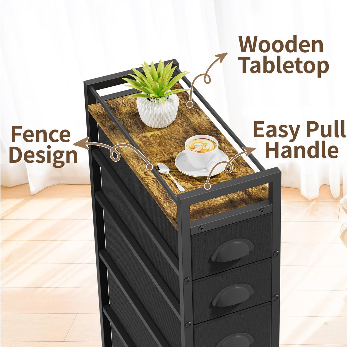 Black Narrow Storage Cabinet J563219
