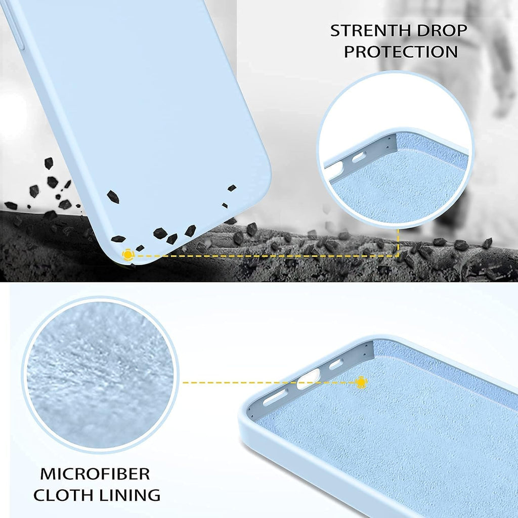 Light Blue Silicone iPhone 13 Pro Max Case Y973